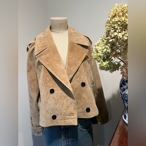 ZARA 100% Leather Short Trench Coat SOLD OUT, size XL